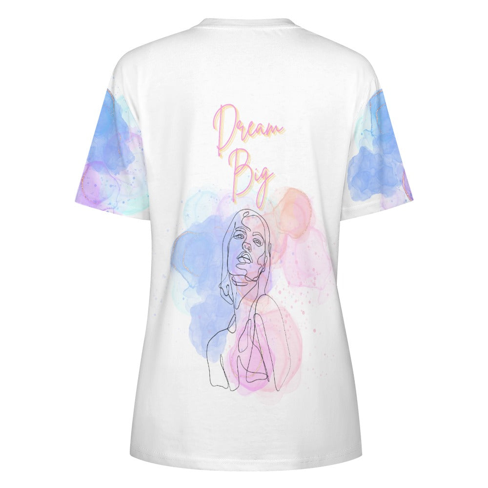 Dream Big White Cotton T-Shirt