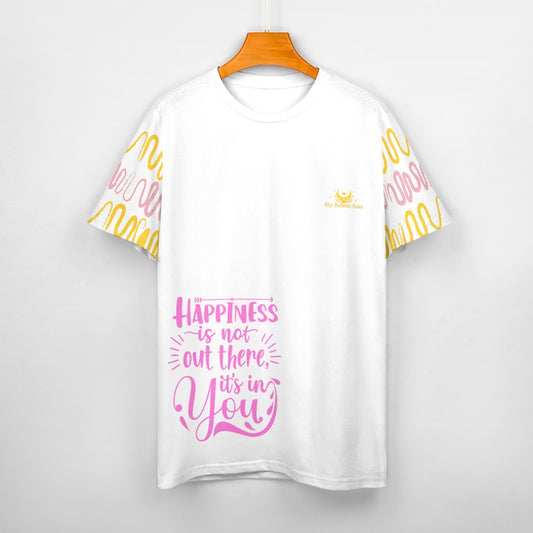 Happiness White Cotton T-Shirt