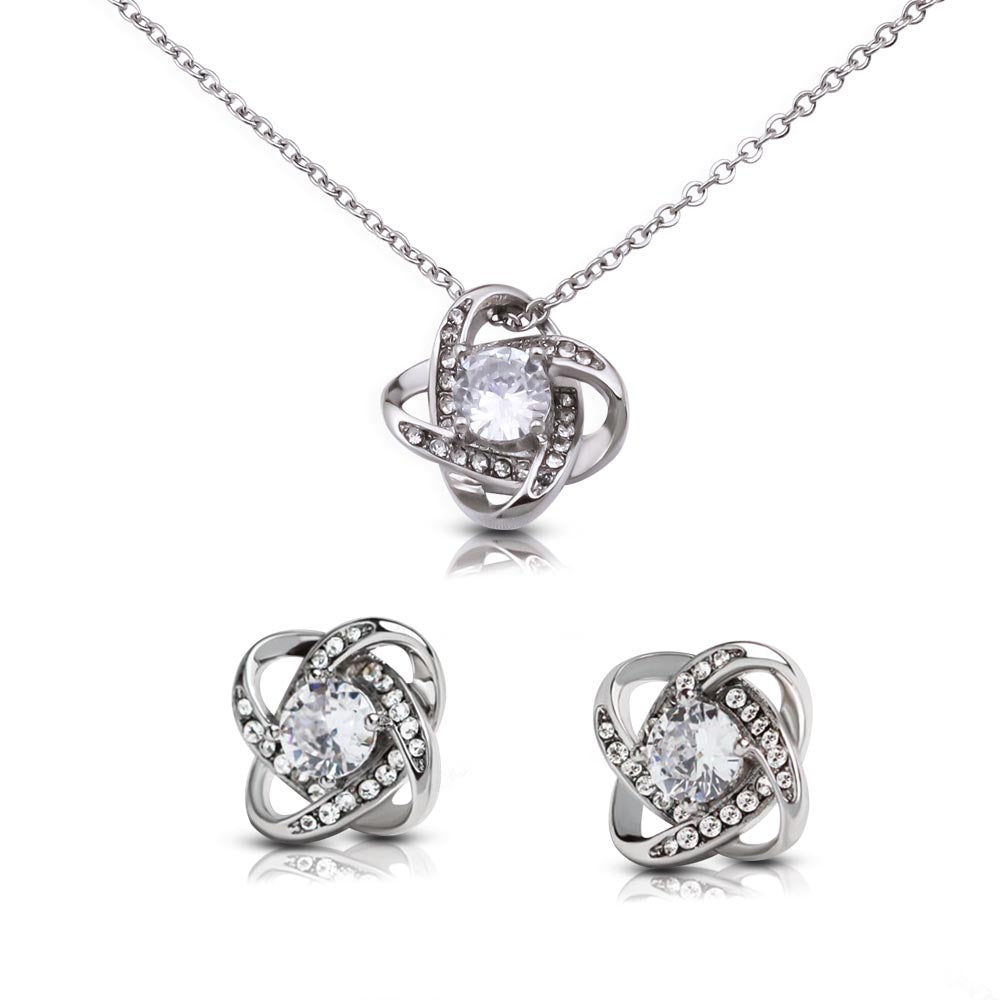 Love Knot Necklace & Earring Set