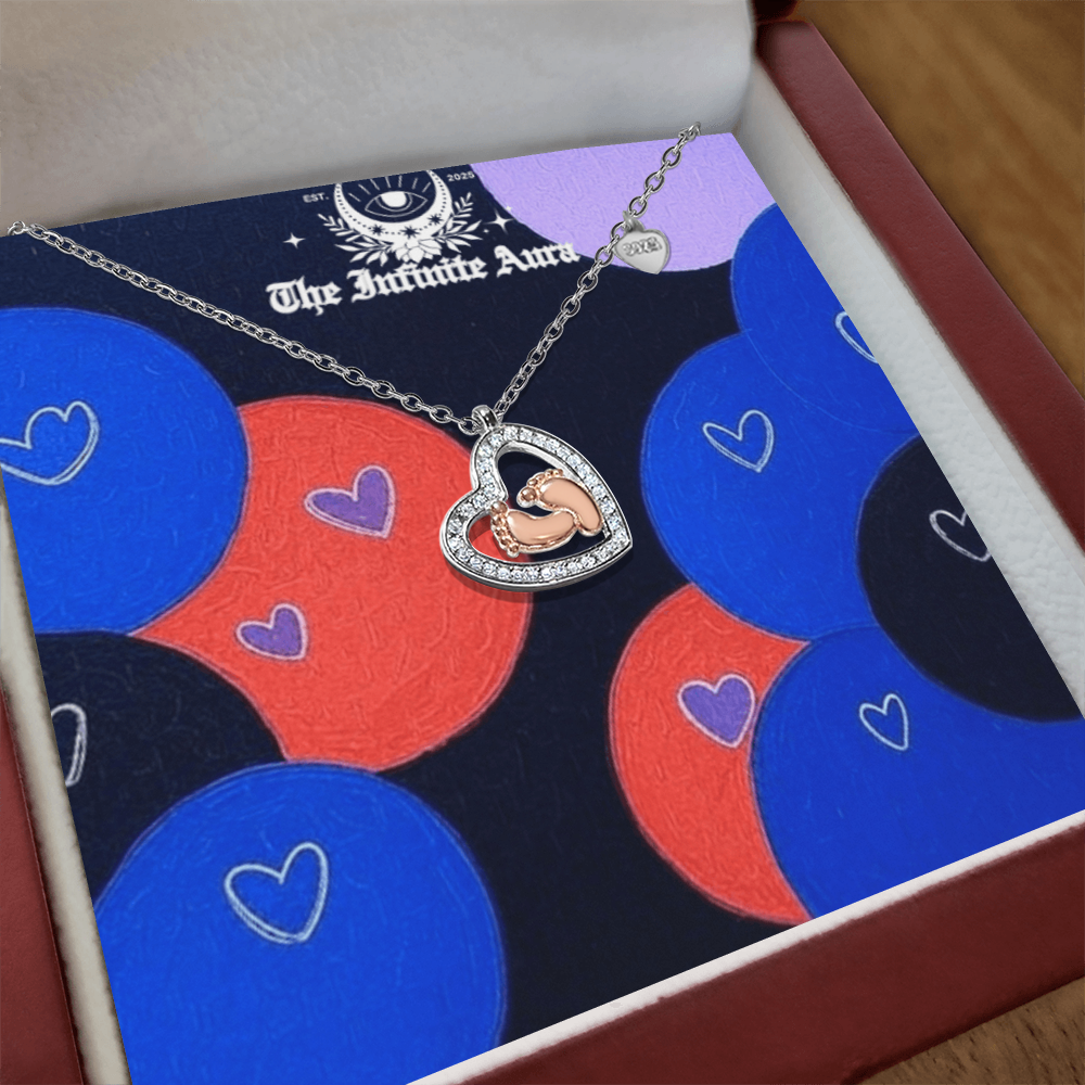 Baby Feet Heart Necklace