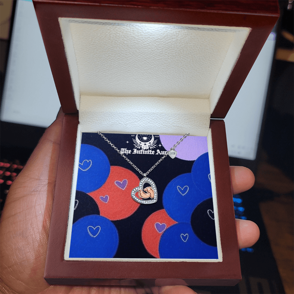 Baby Feet Heart Necklace