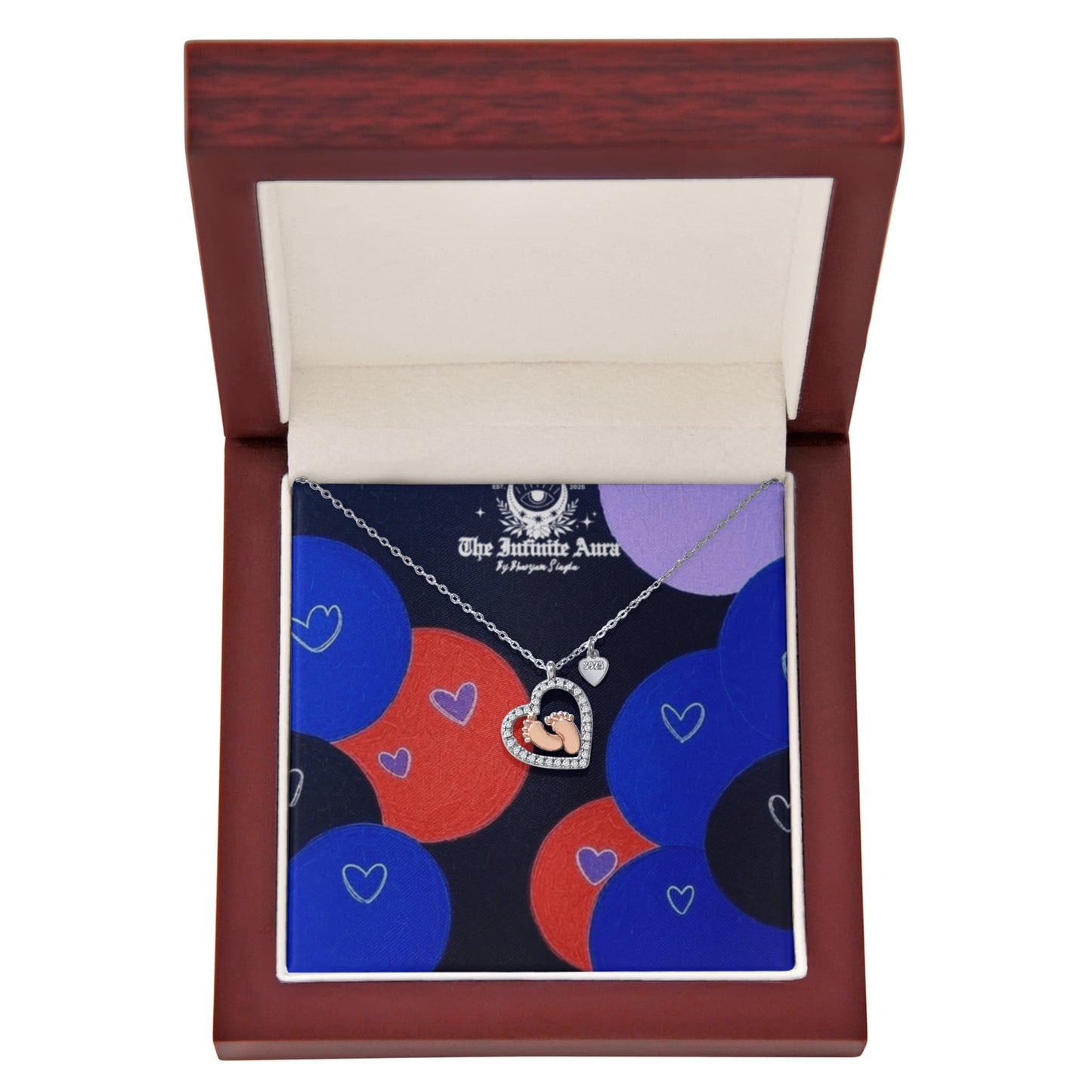 Baby Feet Heart Necklace