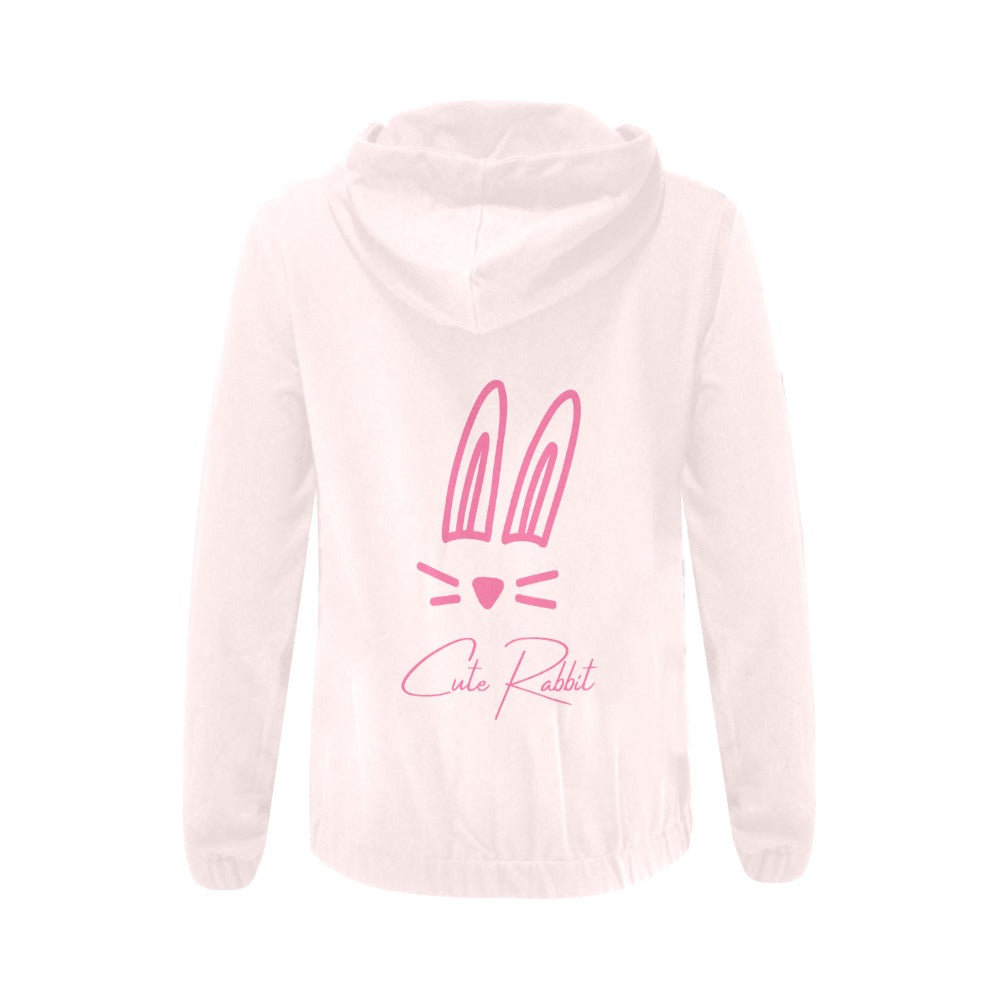 Rabbit Pink Zip Hoodie