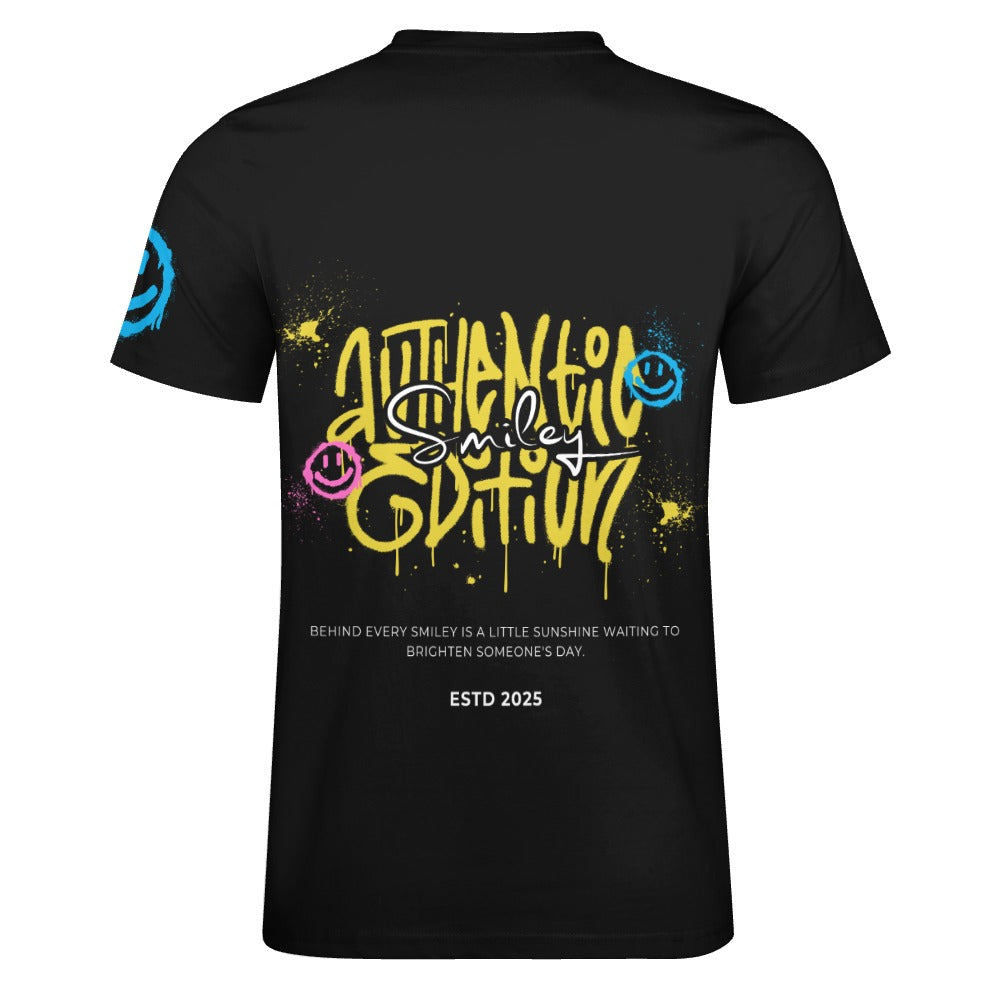 Smiley Cotton Black T-shirt