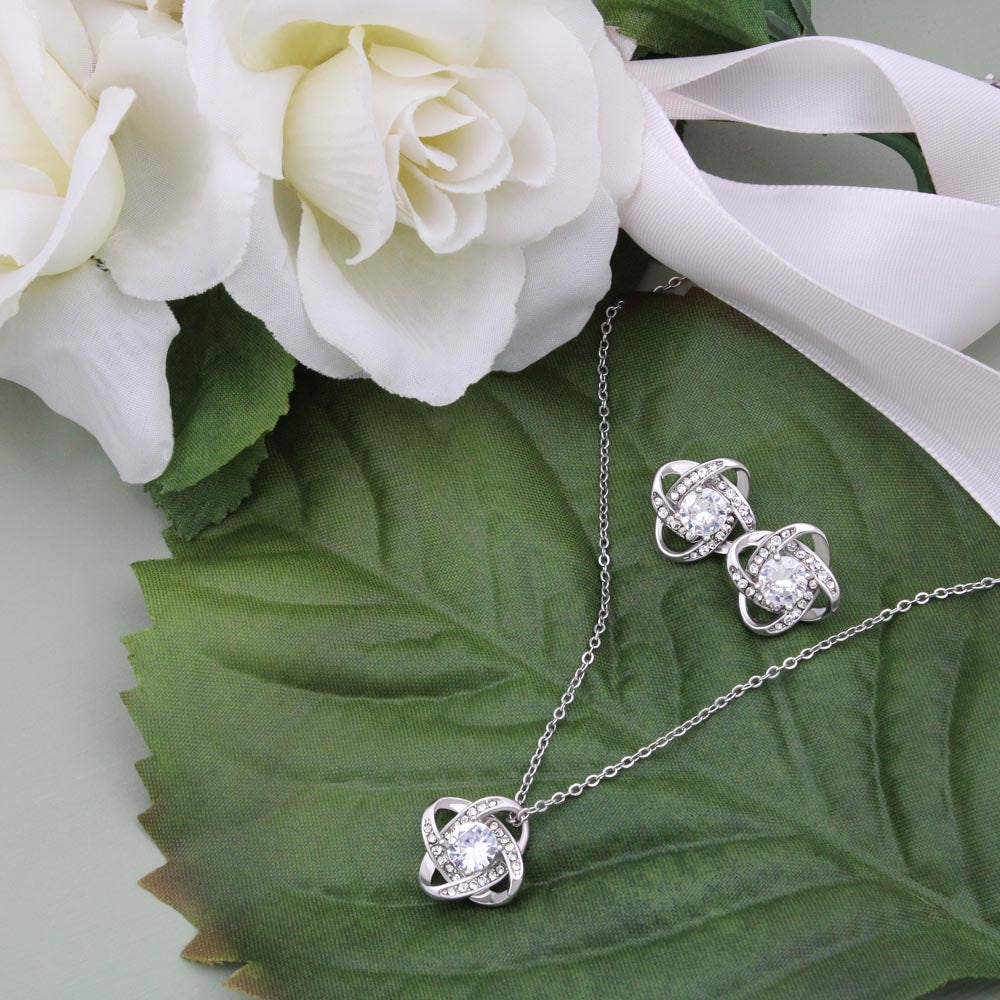 Love Knot Necklace & Earring Set