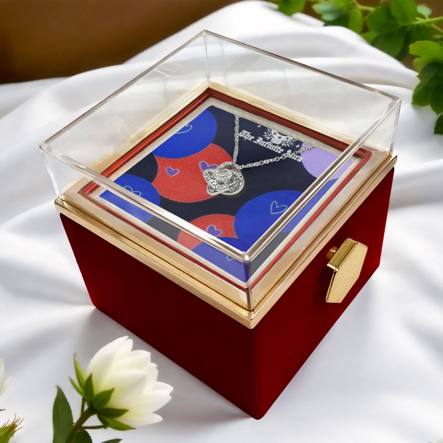 Love Knot with Rotating Rose Gift Box